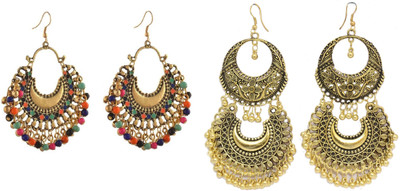 FashMade Pack Of 2 Alloy Chandbali Earring