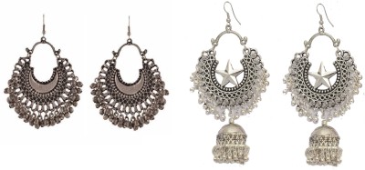 FashMade Pack Of 2 Alloy Chandbali Earring, Jhumki Earring