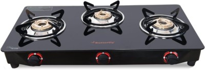 Butterfly Rapid 3 Burner Glass Manual Gas Stove (3 Burners)