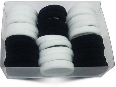 

RAV Black & White Soft Original Rubber Hairbands - Set Of 30 Pcs. Rubber Band(Multicolor)