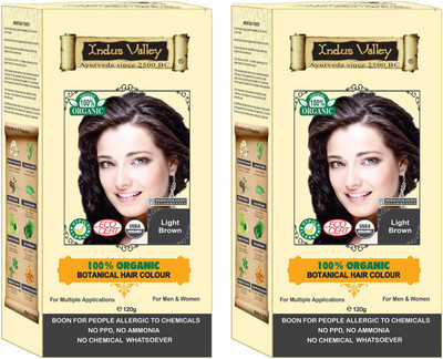 

Indus Valley 100% Organic Botanical Light Brown (Set of 2) Hair Color(Light Brown)