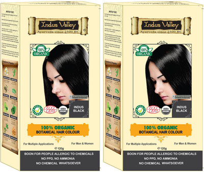 

Indus Valley 100% Organic Botanical Indus Black (Twin pack) Hair Color(Indus Black)