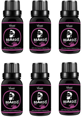 VIHADO 3x Mooch and Beard Oil PRO Faster Growth (25 ml) (Pack of 6) Hair Oil(25 ml)