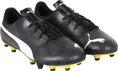 

Puma Boys Lace Football Shoes(Black, Black- white-iron gate-spectra yellow