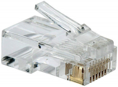

JX2 High Quality Pack of 100 pcs RJ45 Steel Unshielded Plug Cat5 Rj-45 LAN Connector (2 Pack) Lan Adapter(0 Mbps)