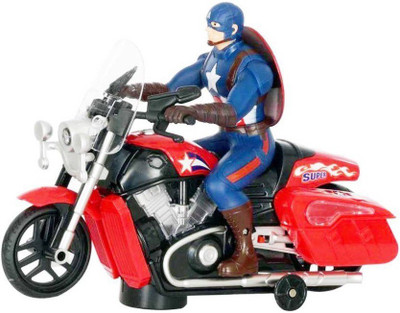 

F Z COLLECTIONS Captain America Bike Toy With 3D Lights and Music(Multicolor)