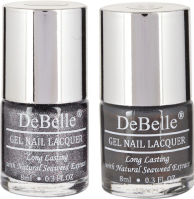 

DeBelle Gel Nail Lacquer 8 ml Each pack of 2 Grey Glitteratti , Copper Glaze(Pack of 2)