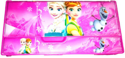 

SWASTIK FROZEN Elsa and Princess Anna Jumbo Pink Art Plastic Pencil Box(Set of 1, Pink)