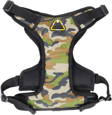 

Skora Adjustable Reflective Breathable Army Design Heavy Quality Poly-Cotton Mesh Outdoor Training Dog Fit Chest Harness for  Dogs (35-48inches) Dog Training Harness(, green