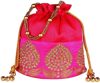 

new siya art Ethnic Potli Pink Potli(Pink)