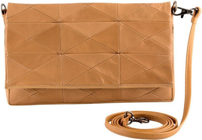 

trysco Girls Casual Tan Genuine Leather Sling Bag