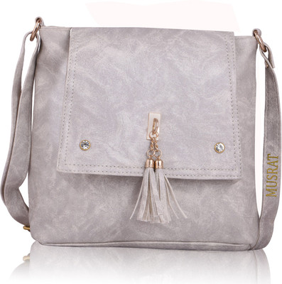 

MUSRAT Girls Casual Grey PU Sling Bag