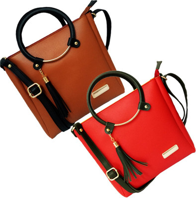 

bandicoot Women Casual, Formal, Sports, Evening/Party Red, Black PU Sling Bag, Black;red