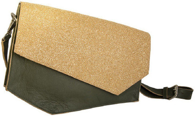 

TRYSCO Girls Casual Green, Beige Genuine Leather Sling Bag, Beige;green