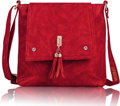 

MUSRAT Girls Casual Red PU Sling Bag
