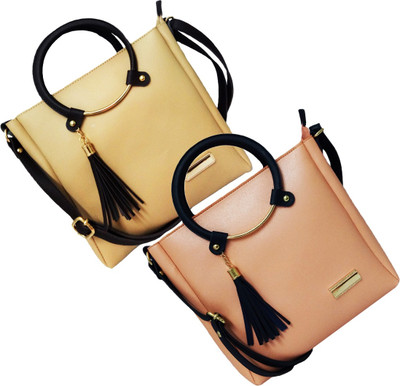 

bandicoot Women Casual, Formal, Sports, Evening/Party Pink, Beige PU Sling Bag, Beige;pink