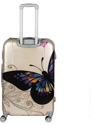 

Maison & Cuisine 100% Polycarbonate, 360 Â Rotating Whels Beautiful Butterfly Printed Pattern Suitcaeses & Trolley Bags Luggage Bag Size-20" (ITN-071) Gold Check-in Luggage -  inch(Gold
