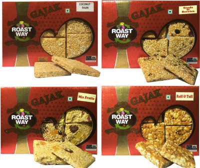 

Roast Way Roasted Ruff & Tuff and Mix Fruits and Seeds & Berries and Coconut Gajak - 800 gram (each 200 gram)(0.8 kg, Box)