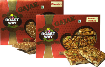 

Roast Way Roasted Chocolate and Peanut Chikki Gajak (2X200 gram)(0.4 kg, Box)