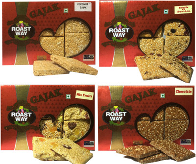 

Roast Way Roasted Chocolate and Mix Fruits and Seeds & Berries and Coconut Gajak - 800 gram (each 200 gram)(0.8 kg, Box)