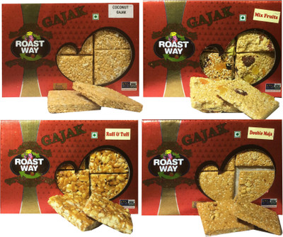 

Roast Way Roasted Mix Fruits and Ruff & Tuff and Coconut and Double Mazza Gajak - 800 gram (each 200 gram)(0.8 kg, Box)