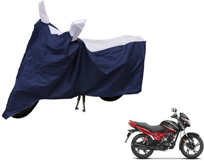 Auto Hub Two Wheeler Cover for Hero(Glamour, Blue, Silver)
