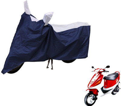 Auto Hub Two Wheeler Cover for Kinetic(Blue, Silver)