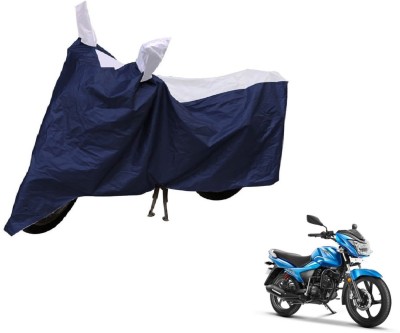 Auto Hub Two Wheeler Cover for TVS(Victor GLX, Blue, Silver)