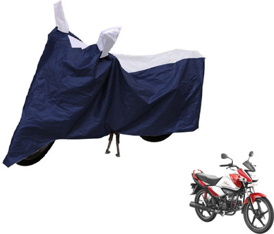 Auto Hub Two Wheeler Cover for Hero(Splendor I Smart, Blue, Silver)
