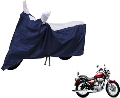 AUTYLE Two Wheeler Cover for Royal Enfield(Twin spark, Blue, Silver)