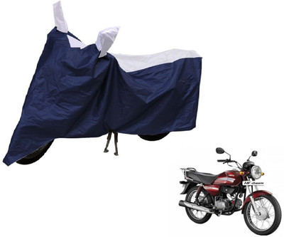 Auto Hub Two Wheeler Cover for Hero(HF Dawn, Blue, Silver)