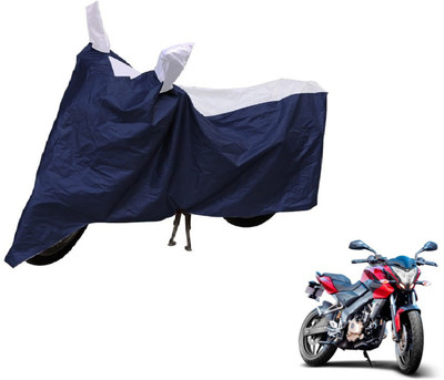Auto Hub Two Wheeler Cover for Bajaj(Pulsar 200 NS DTS-i, Blue, Silver)