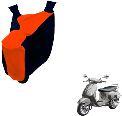 NIKS Two Wheeler Cover for Universal For Bike(Vespa VXL, Black, Orange)