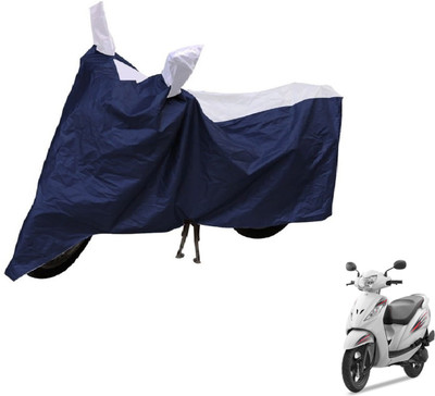 Auto Hub Two Wheeler Cover for TVS(Wego, Blue, Silver)