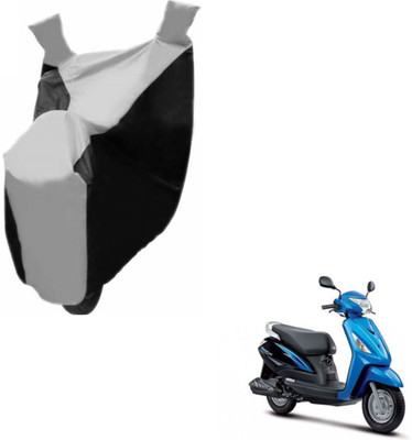 NIKS Two Wheeler Cover for Suzuki(Zeus, Black, Silver)