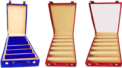 

Sarohi PACK OF 3 PC 6 ROLL BANGLE BOX Jewellery Box Vanity Box(Multicolor)