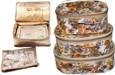 

Sarohi combo of 2 Necklace pouch And cosmetic bag bridal organizer jewellry srorage vanity box-set of 3 Jewellery Vanity Box jewellery and Cosmatic pouch Vanity Box (Multicolor) Jewellery Box Vanity Box(Multicolor)
