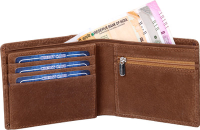 

F DOTT Men Brown Genuine Leather Wallet(6 Card Slots), Cinnamon brown