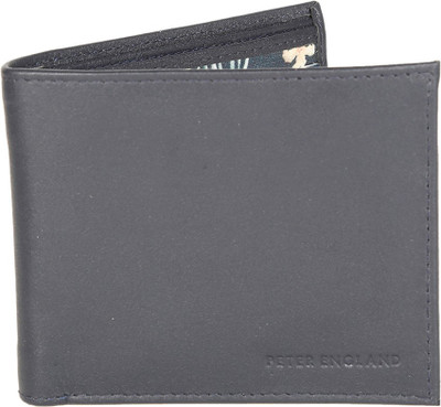 

Peter England Men Black Genuine Leather Wallet(6 Card Slots)