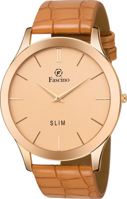 

fascino Analog Round Copper Dial Slim Watch with Leather Belt FCW 1044-CP Watch - For Men