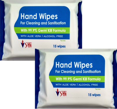 

SHI Hand Wipes Pack of 30 wipes (15 wipes x 2 packets)(30 Pieces)
