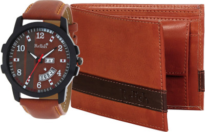 

Relish Analog Watch, Wallet Combo(Brown)