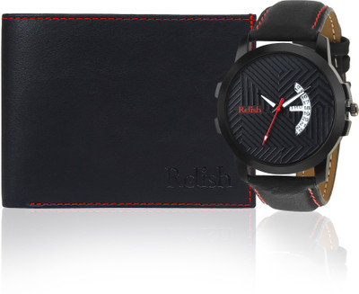 

Relish Wallet, Analog Watch Combo(Black)