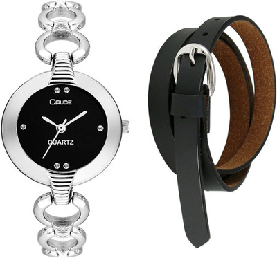 

Crude Analog Watch, Belt Combo(Black)