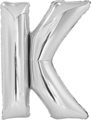 

Events Framer Solid K - Alphabet Foil Balloon Silver Letter Balloon(Silver, Pack of 1)