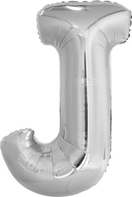 Events Framer Solid J - Alphabet Foil Balloon Silver Letter Balloon(Silver, Pack of 1)