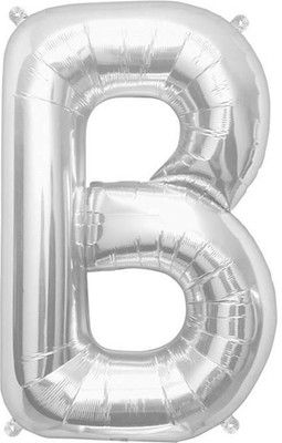 

Events Framer Solid B - Alphabet Foil Balloon Silver Letter Balloon(Silver, Pack of 1)