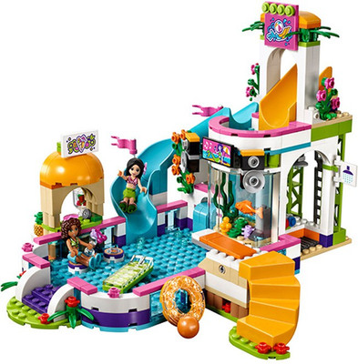 

toyuniverse Besties Compatible with Lego Friends 589pcs Building Blocks The Heartlake Summer Pool Bricks Figure Toys for Children(Multicolor)