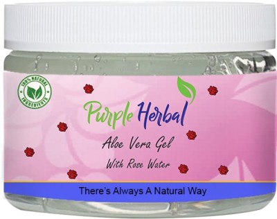 

Purple Herbal 100% Organic Aloe Vera Gel With Rose Fragrance for Face Care, Anti-Ageing Effects, Acne & Scar Removal(100 g)