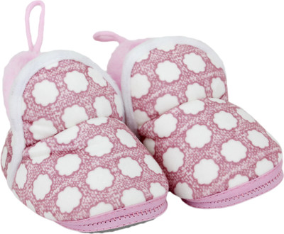

Neska Moda 0 To 12 Month Baby Booties(Toe to Heel Length - 12 cm Pink, White)